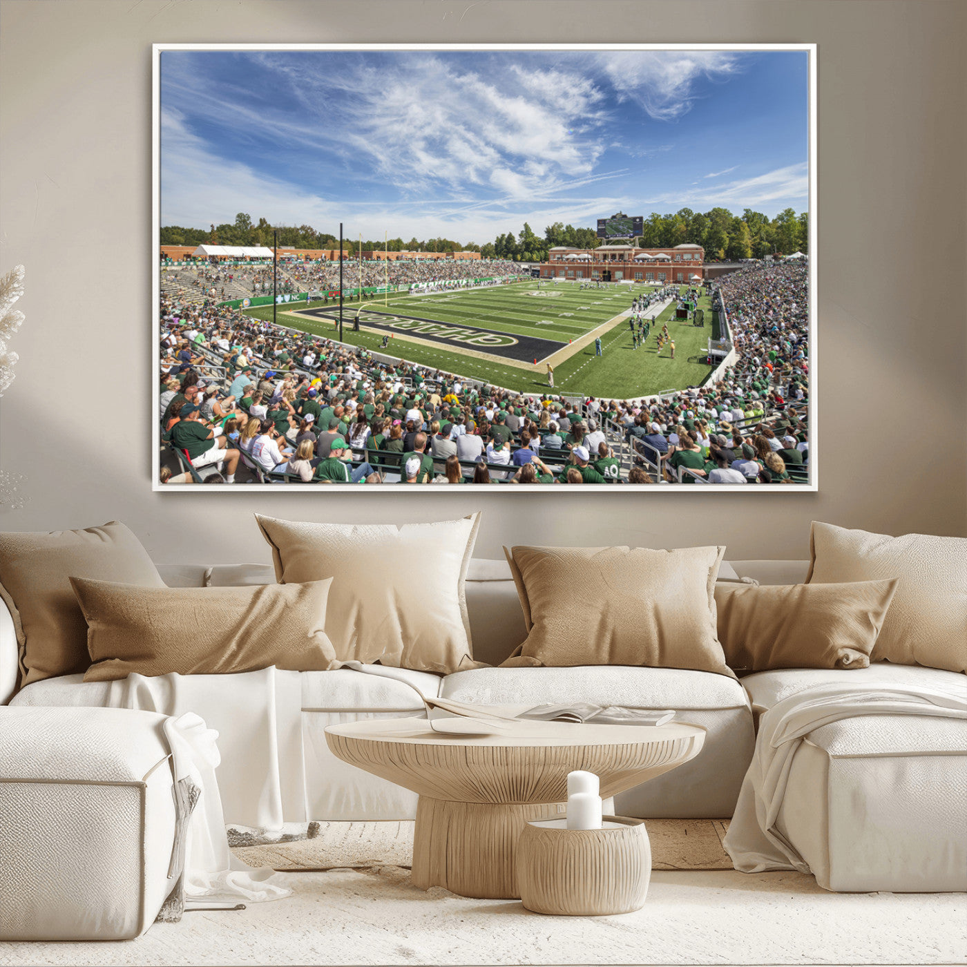 MGV-FC-36X24 - University of Charlotte 49ers Football Team Print - Charlotte Jerry Richardson Stadium Canvas Print