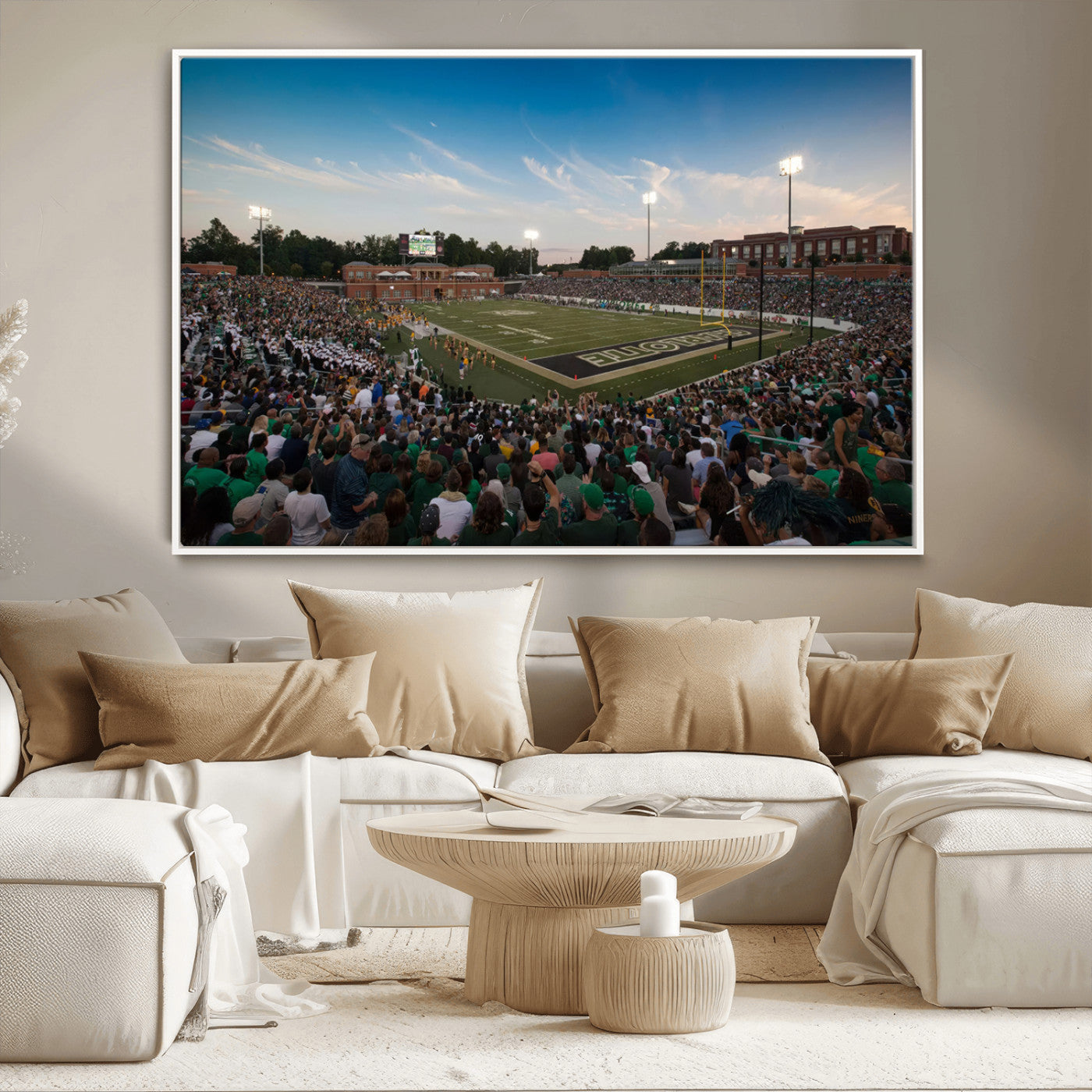 MGV-FC-36X24 - University of Charlotte 49ers Football Team Print - Charlotte Jerry Richardson Stadium Wall Art