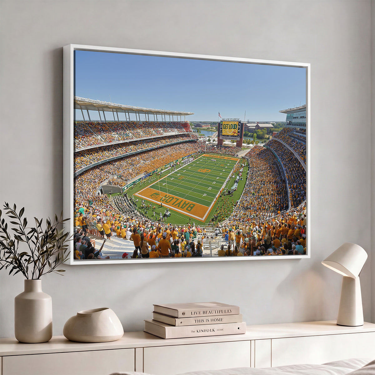 49912-MGV-CV-36X24 - Baylor University Bears Football Team Print - Waco McLane Stadium Wall Art Canvas Print
