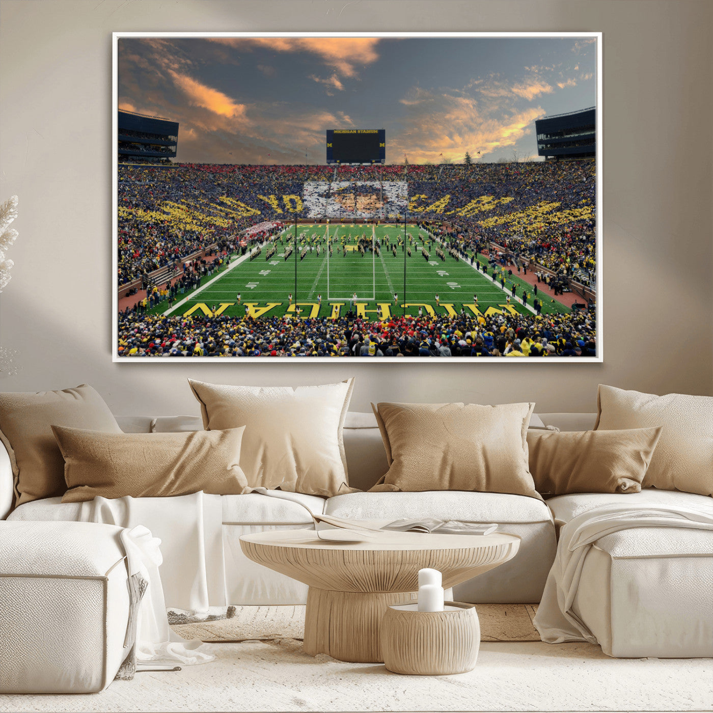 MGV-FC-36X24 - University of Michigan Wolverines Print Canvas, Football Team Print - Ann Arbor Michigan Stadium
