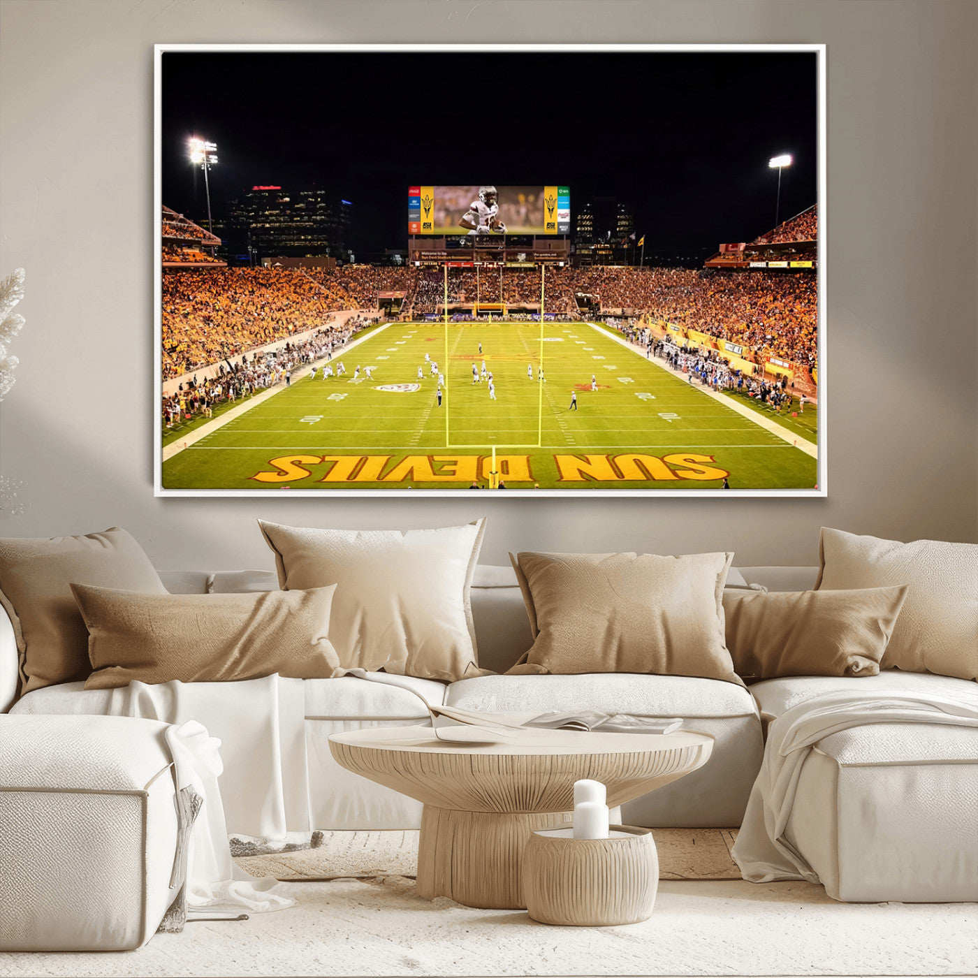 MGV-FC-36X24 - ASU Sun Devils Football Team Print - Phoenix Mountain America Stadium Canvas Print