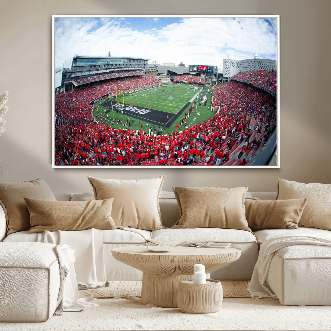 MGV-FC-36X24 - Cincinnati Bearcats Football Team Print - Nippert Stadium Wall Art Canvas Print