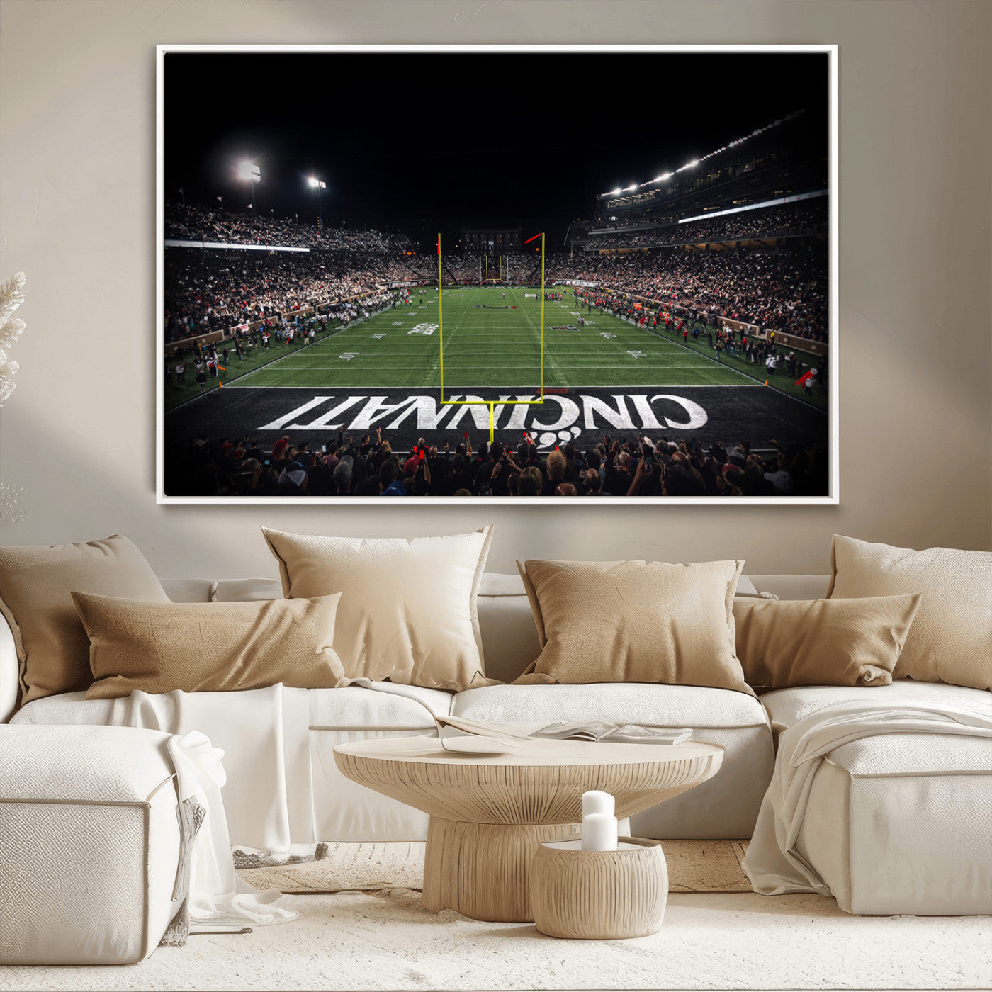 MGV-FC-36X24 - Cincinnati Bearcats Football Team Print - Nippert Stadium Wall Art Canvas Print