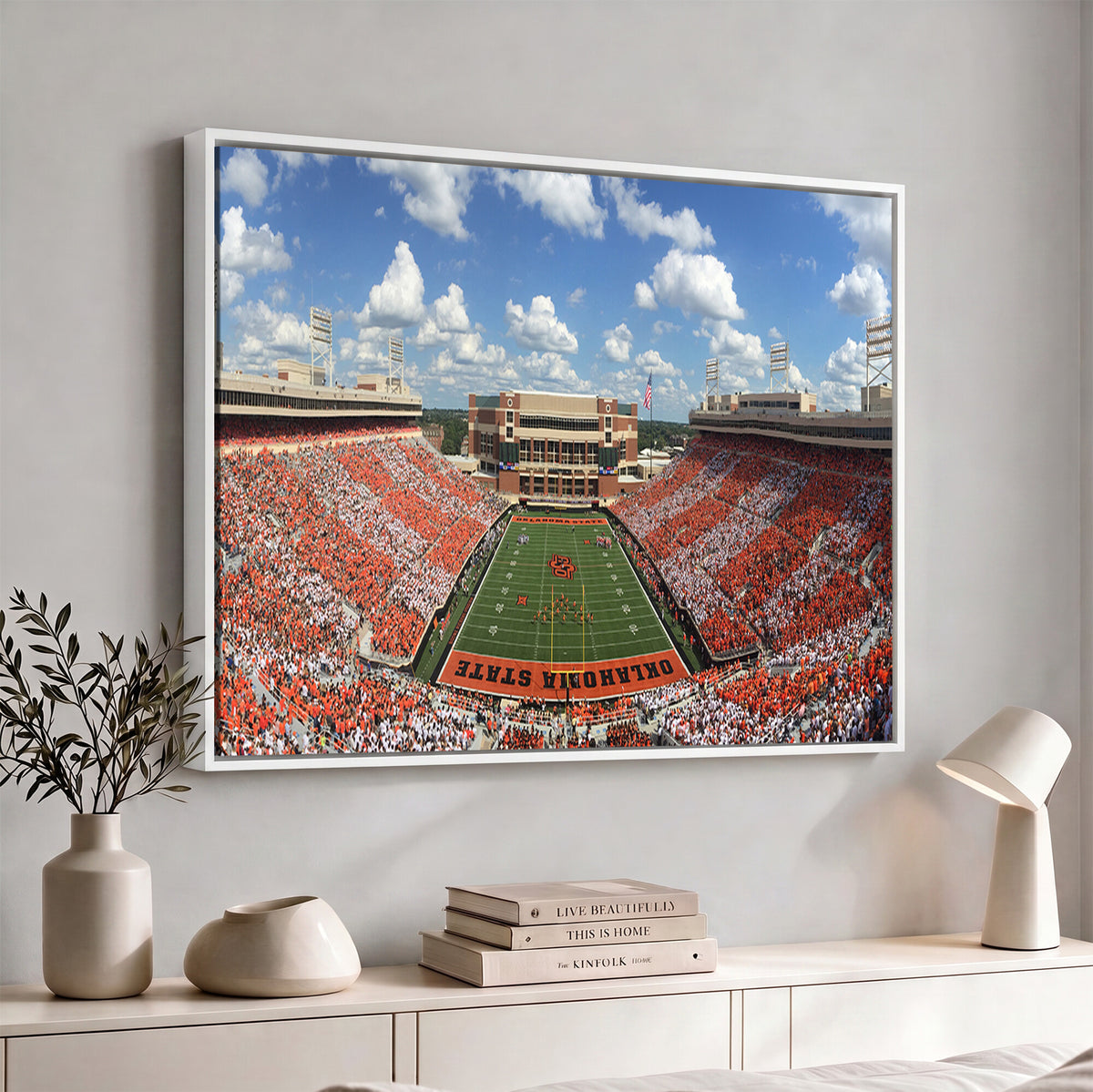 65192-MGV-CV-36X24 - Oklahoma State Cowboys Football Team Print - Stillwater Boone Pickens Stadium Wall Art Canvas Print