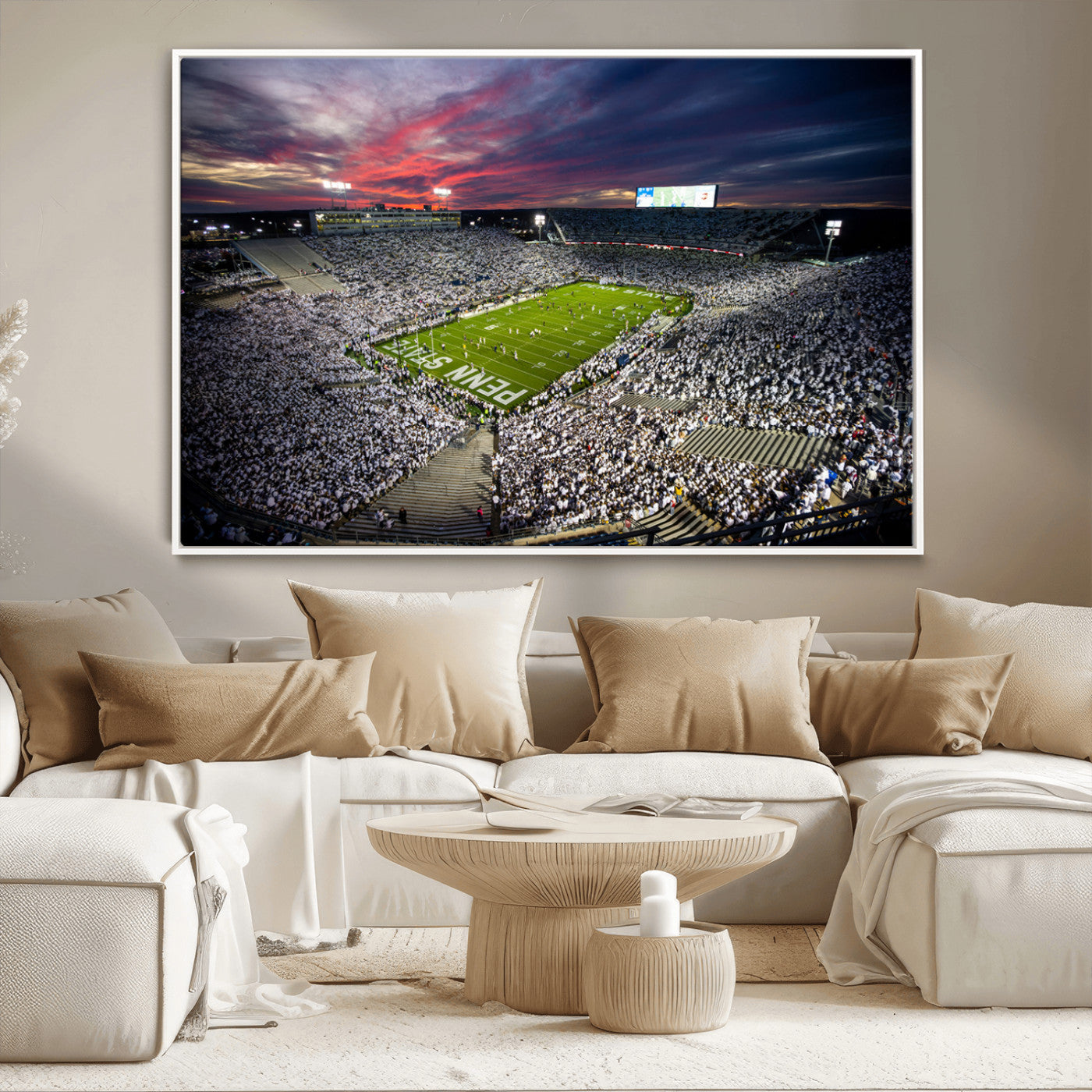 MGV-FC-36X24 - Penn State Nittany Lions Football Team Print - University Park Beaver Stadium Art Canvas Print
