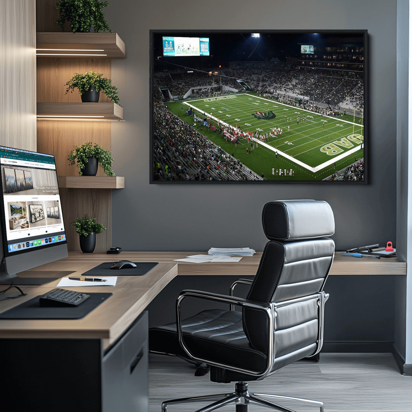81740-MGV-CV-36X24-UAB Blazers Football Team Print - Birmingham Protective Stadium Wall Art Canvas Print
