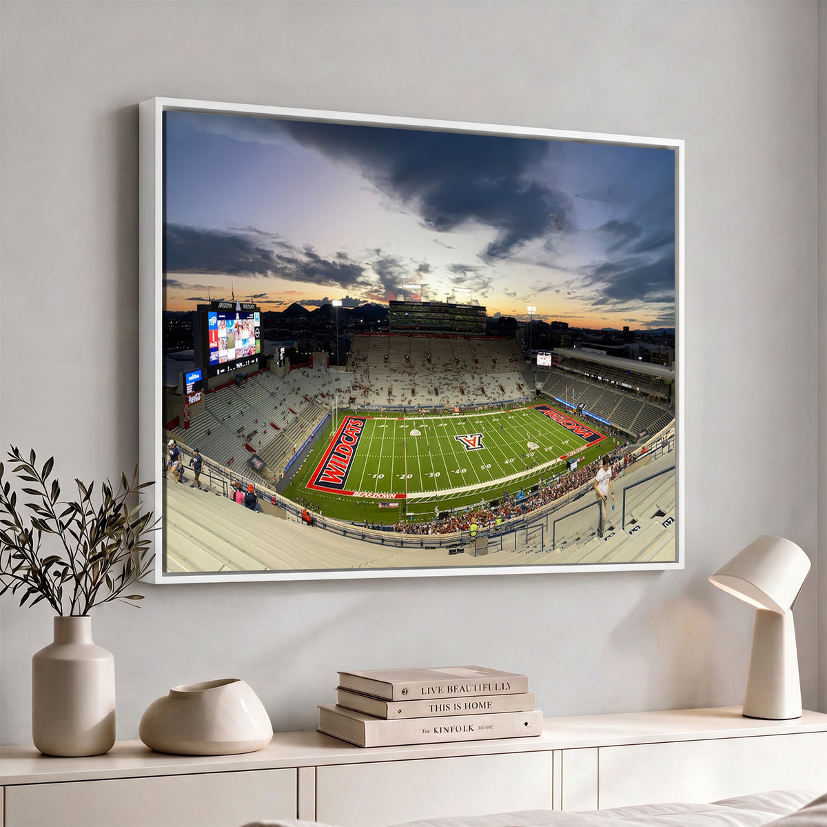 24339-MGV-CV-36X24 - Arizona Wildcats Football Team Print - Tucson Arizona Stadium Wall Art Canvas Print