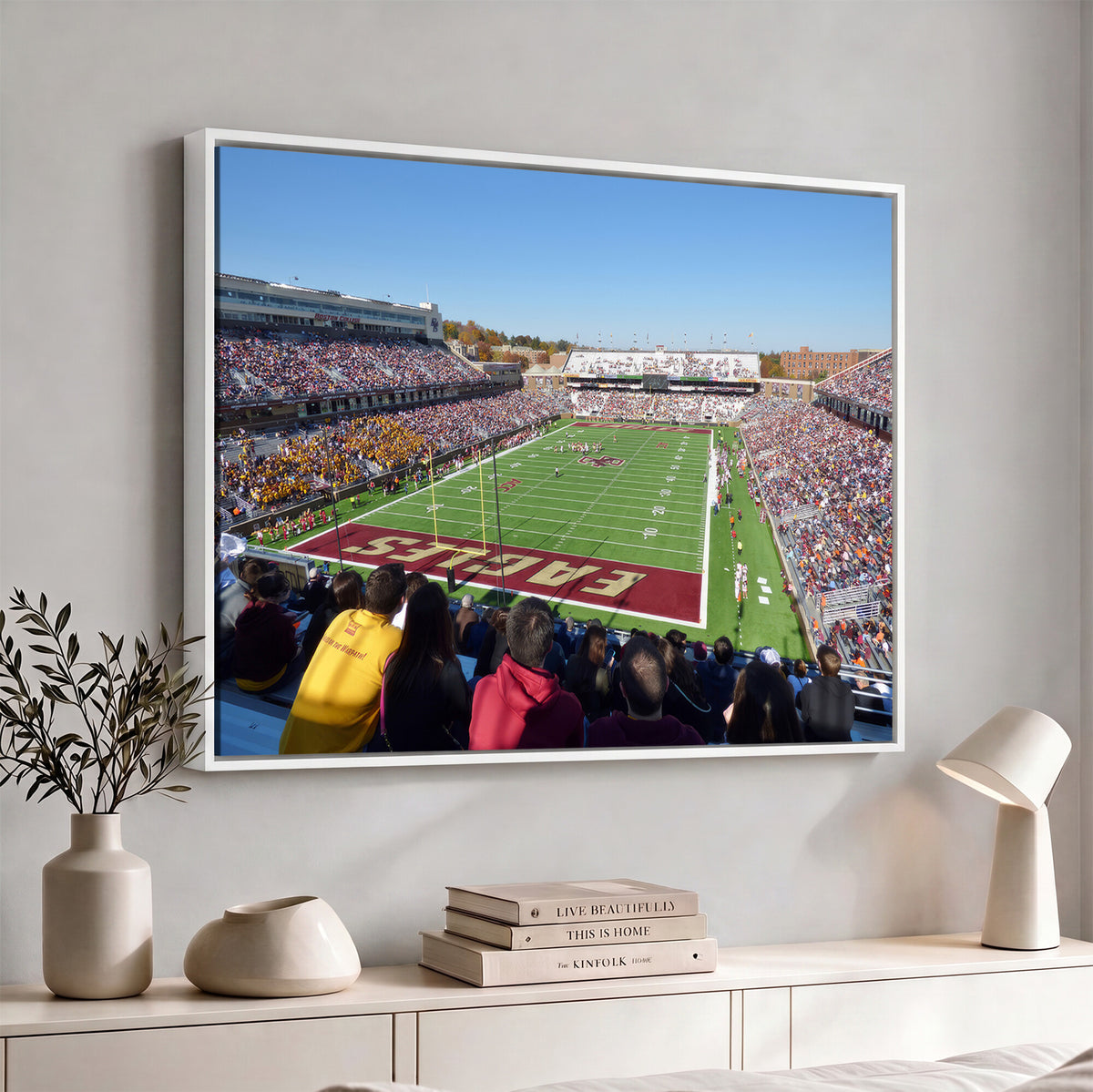78117-MGV-CV-36X24 - Boston College Eagles Football Team Print - Boston Alumni Stadium Wall Art Canvas Print