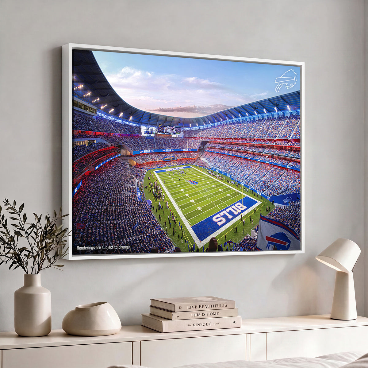 57873-MGV-CV-36X24 - Buffalo Bills Football Team Print Canvas - Buffalo Highmark Stadium Wall Art Canvas Print