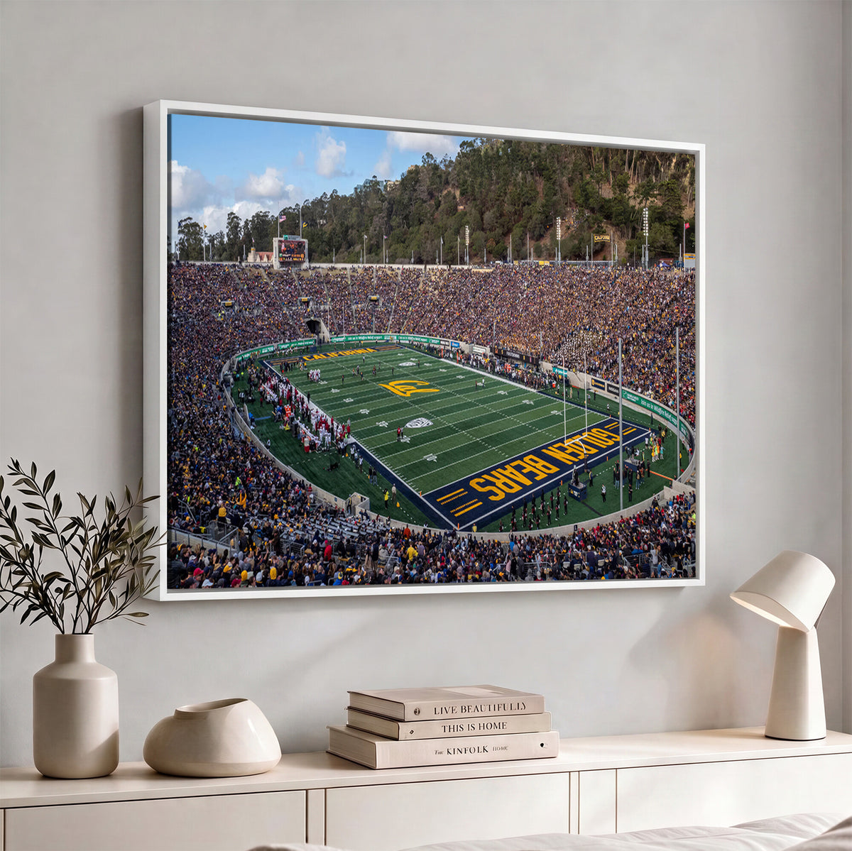 38054-MGV-CV-36X24 - University of California Golden Bears Football Team Print - Berkeley California Memorial Stadium Art
