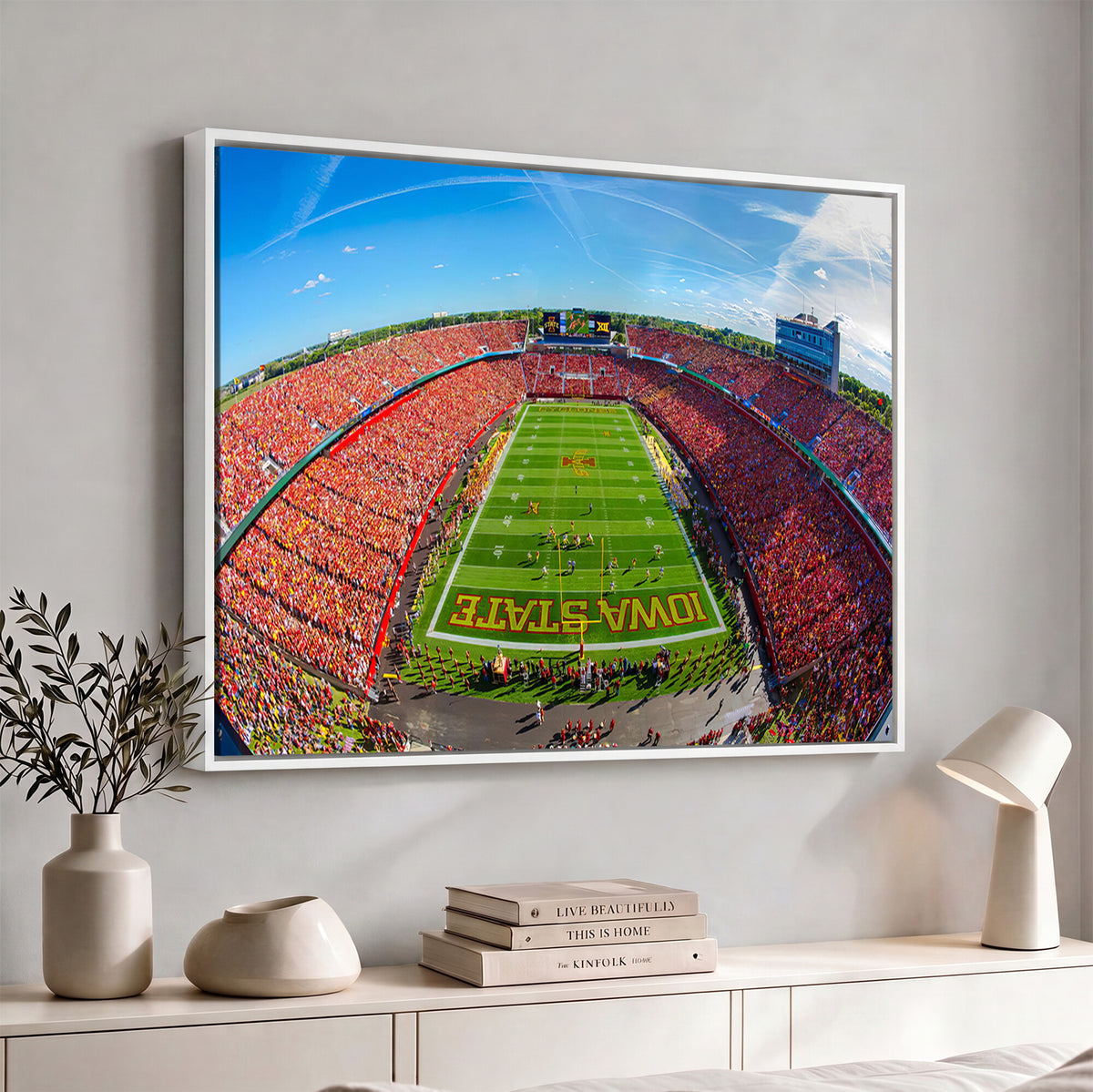 36706-PAN-FL-20X10 - Iowa State University Cyclones Football Team Print - Ames Jack Trice Stadium Art Canvas Print