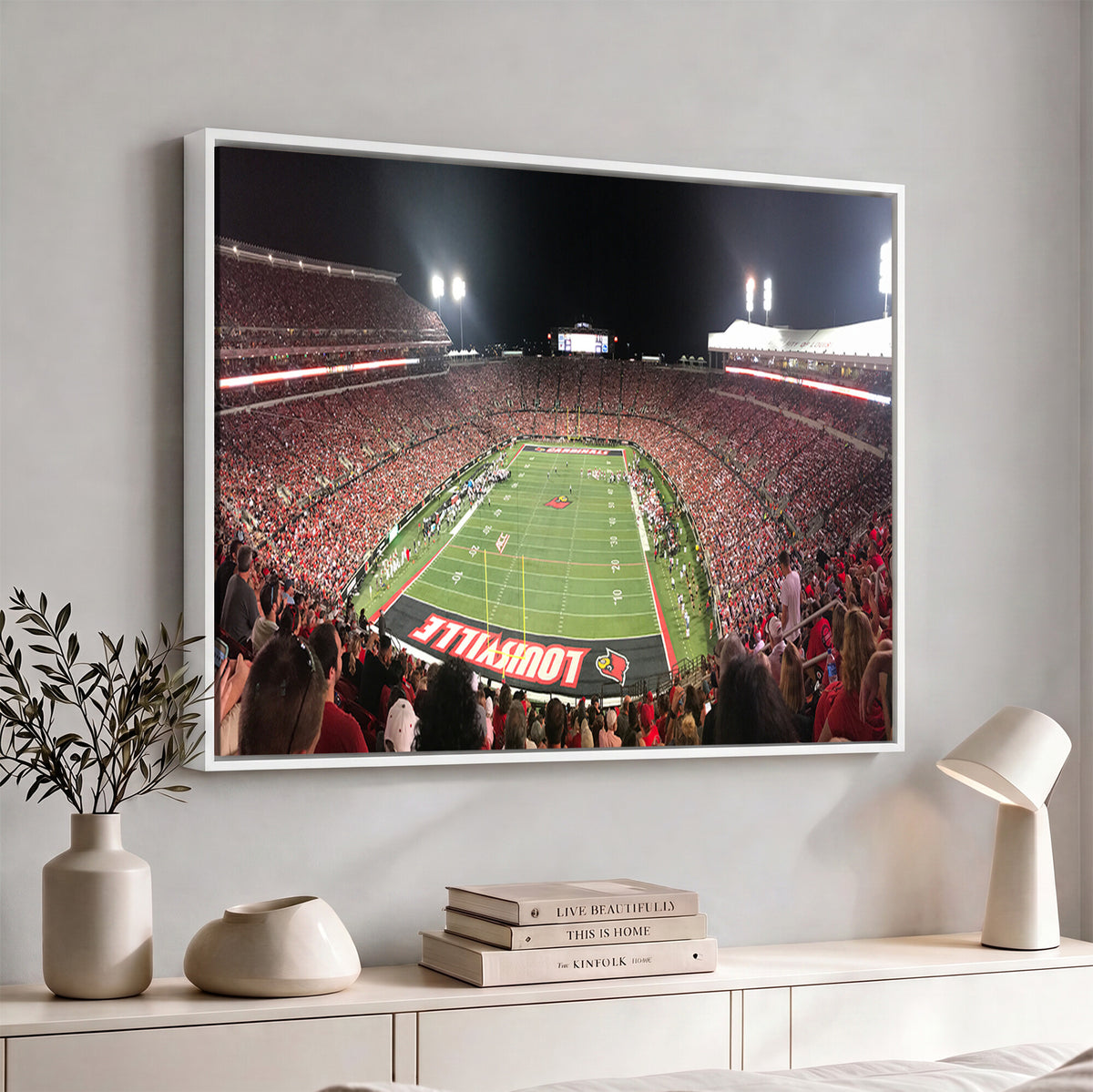 51251-PAN-FL-20X10 - University of Louisville Cardinals Football Team Print - Louisville Cardinal Stadium Wall Art Canvas