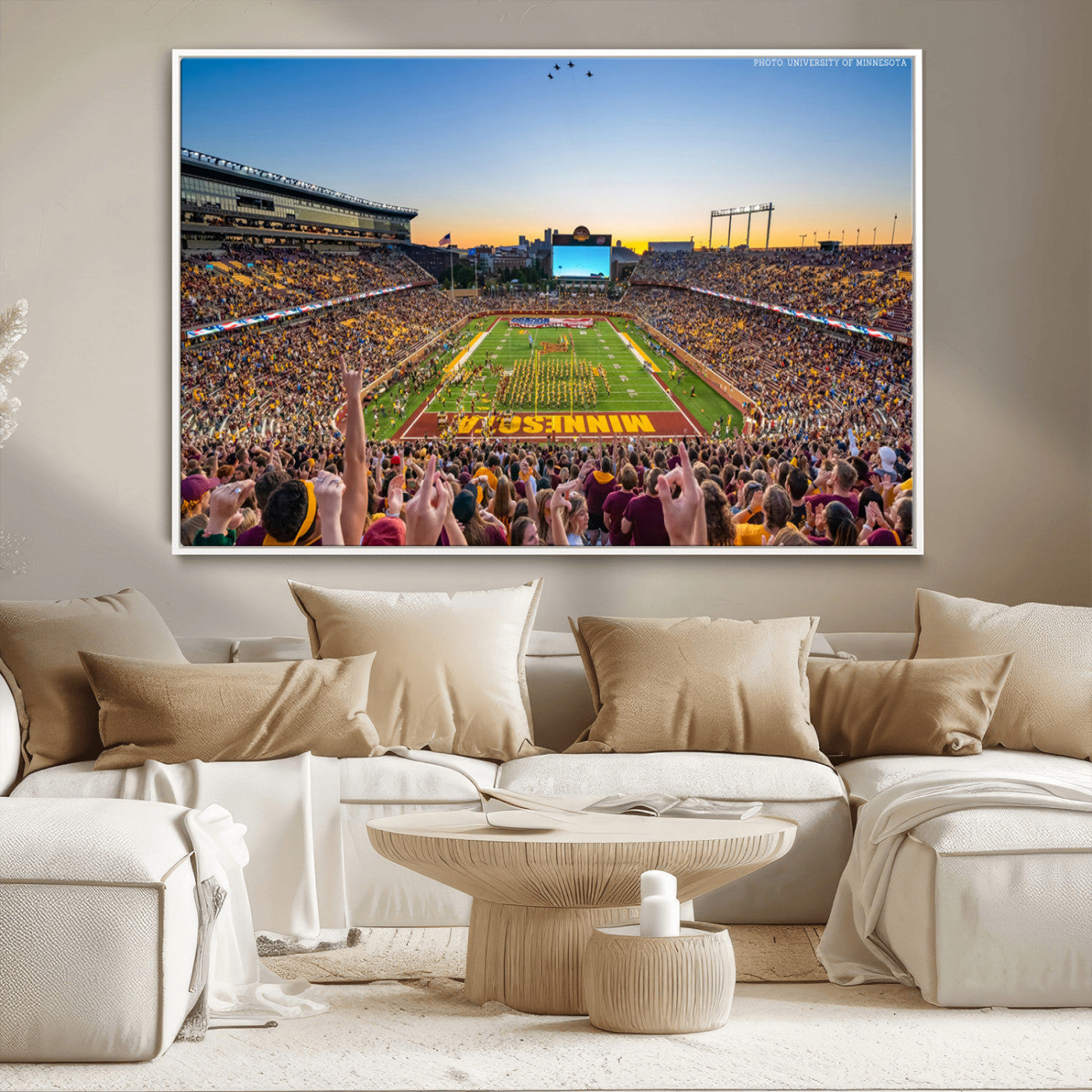MGV-FC-36X24 - University of Minnesota Golden Gophers Football Team Print - Minneapolis Huntington Bank Stadium