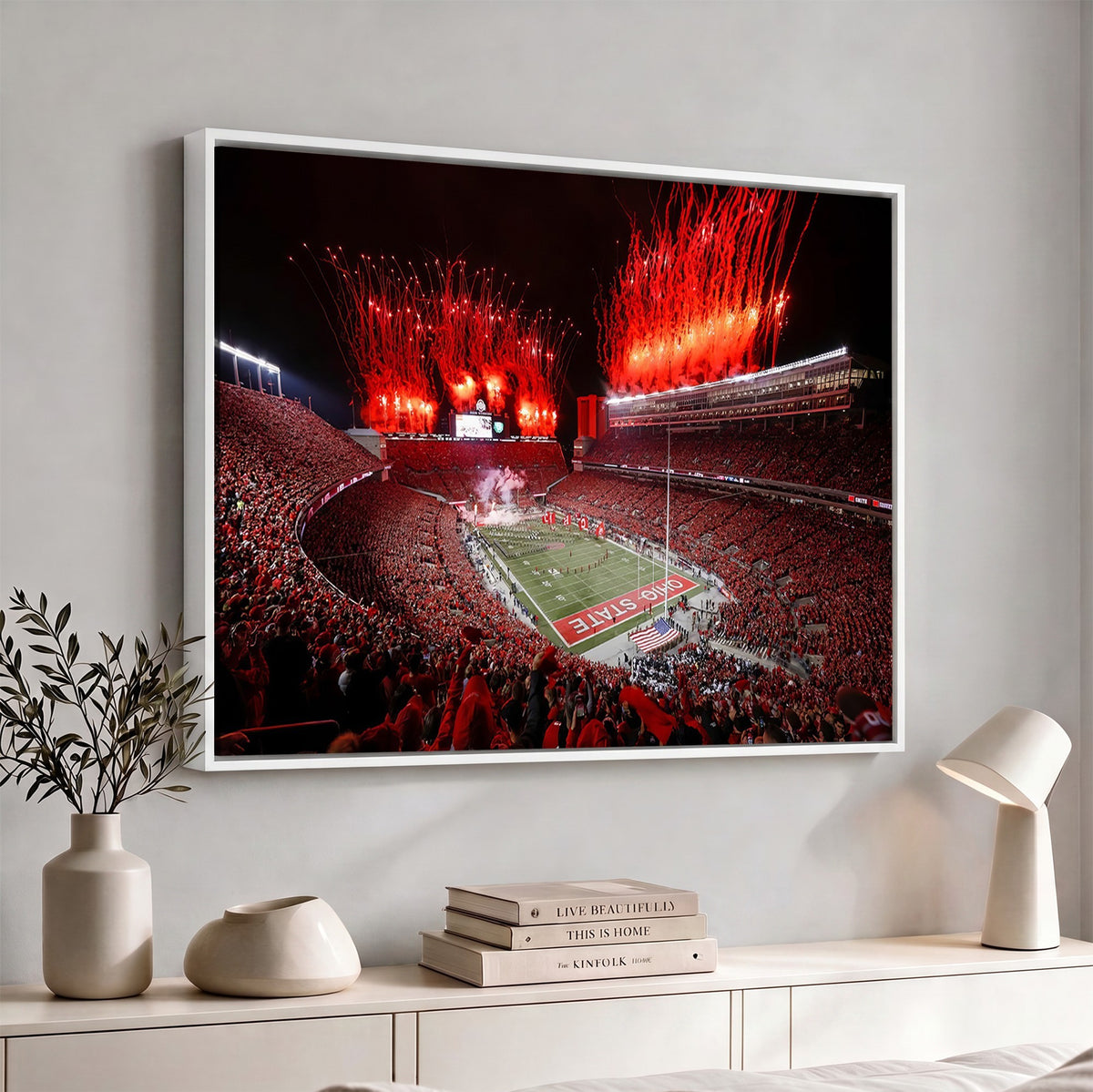 56909-MGV-CV-24X16 - Ohio State University Buckeyes Football Team Print