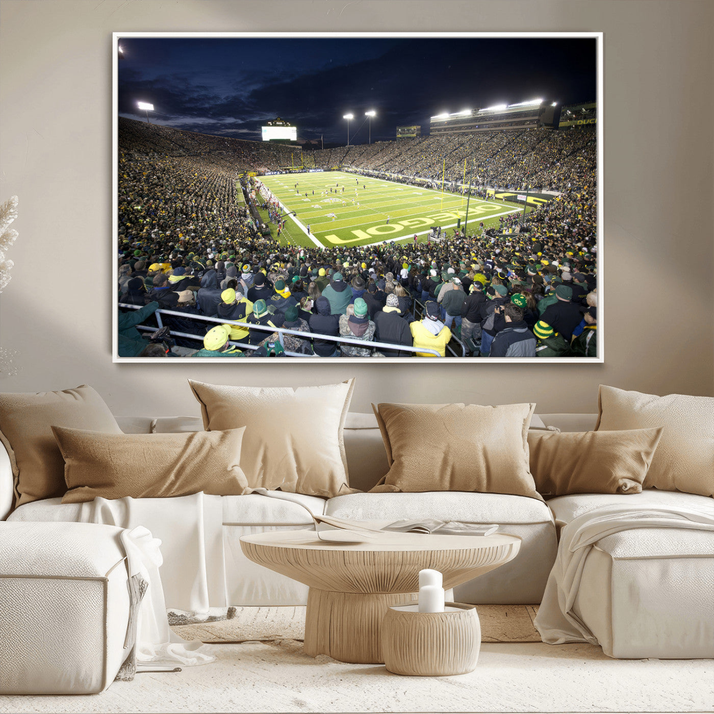 MGV-FC-36X24 - University of Oregon Ducks Football Team Print - Eugene Autzen Stadium Wall Art Canvas Print