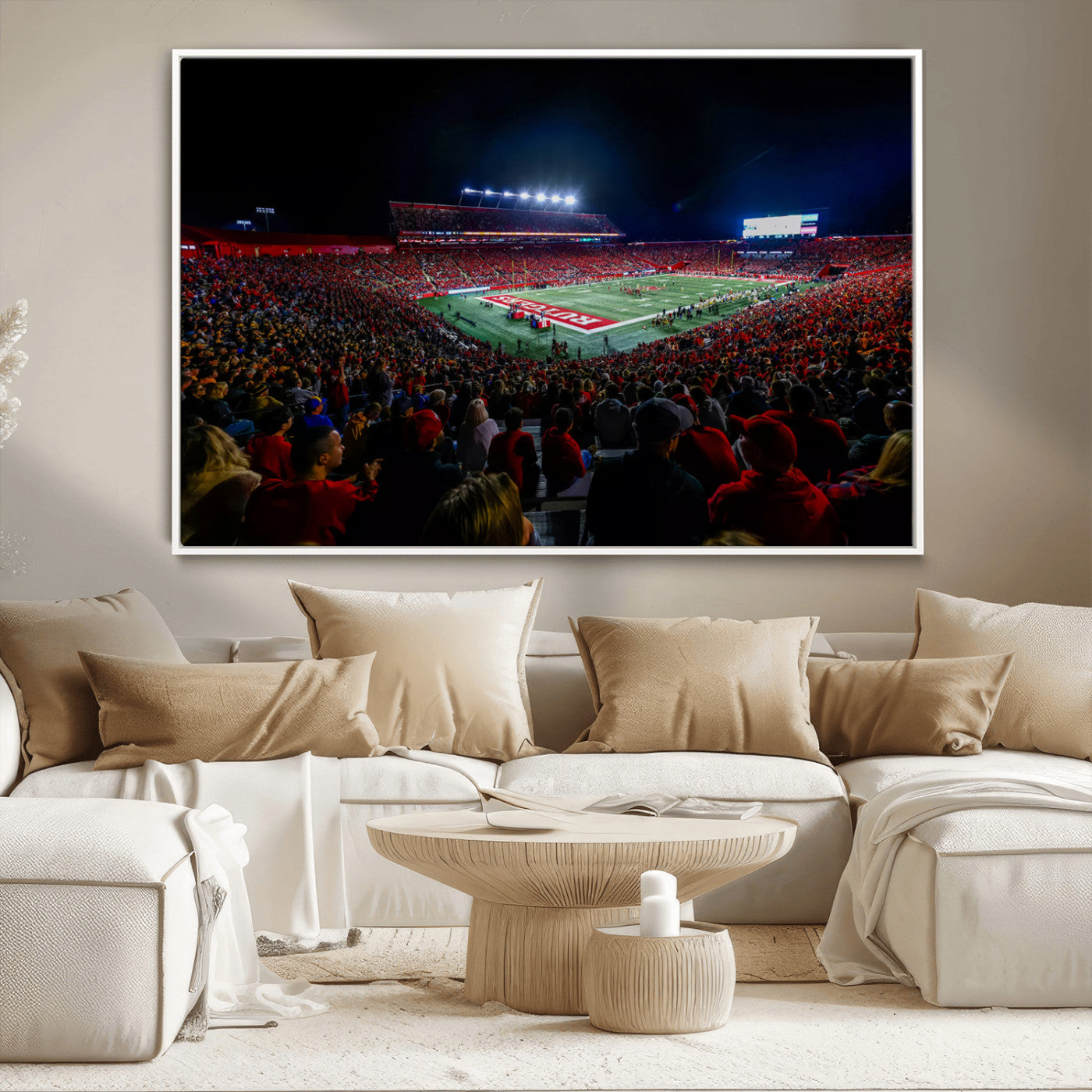 MGV-FC-36X24 - Rutgers Scarlet Knights Football Team Print - SHI Stadium, Piscataway Wall Art Canvas Print