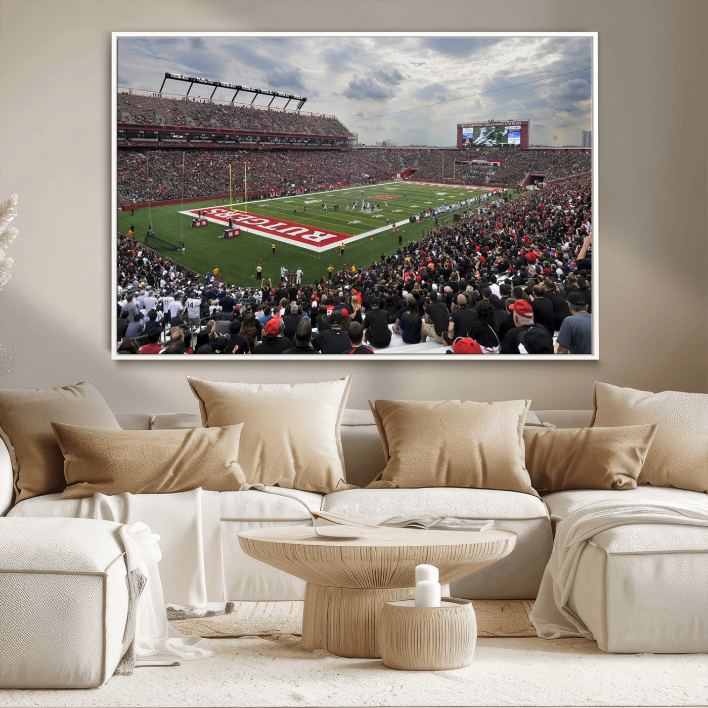 MGV-FC-36X24 - Rutgers Scarlet Knights Football Team Print - SHI Stadium, Piscataway Wall Art Canvas Print