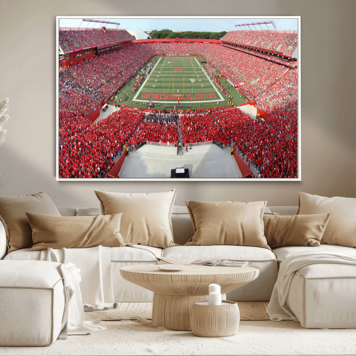 MGV-FC-36X24 - Rutgers Scarlet Knights Football Team Print - Piscataway SHI Stadium Wall Art Canvas Print