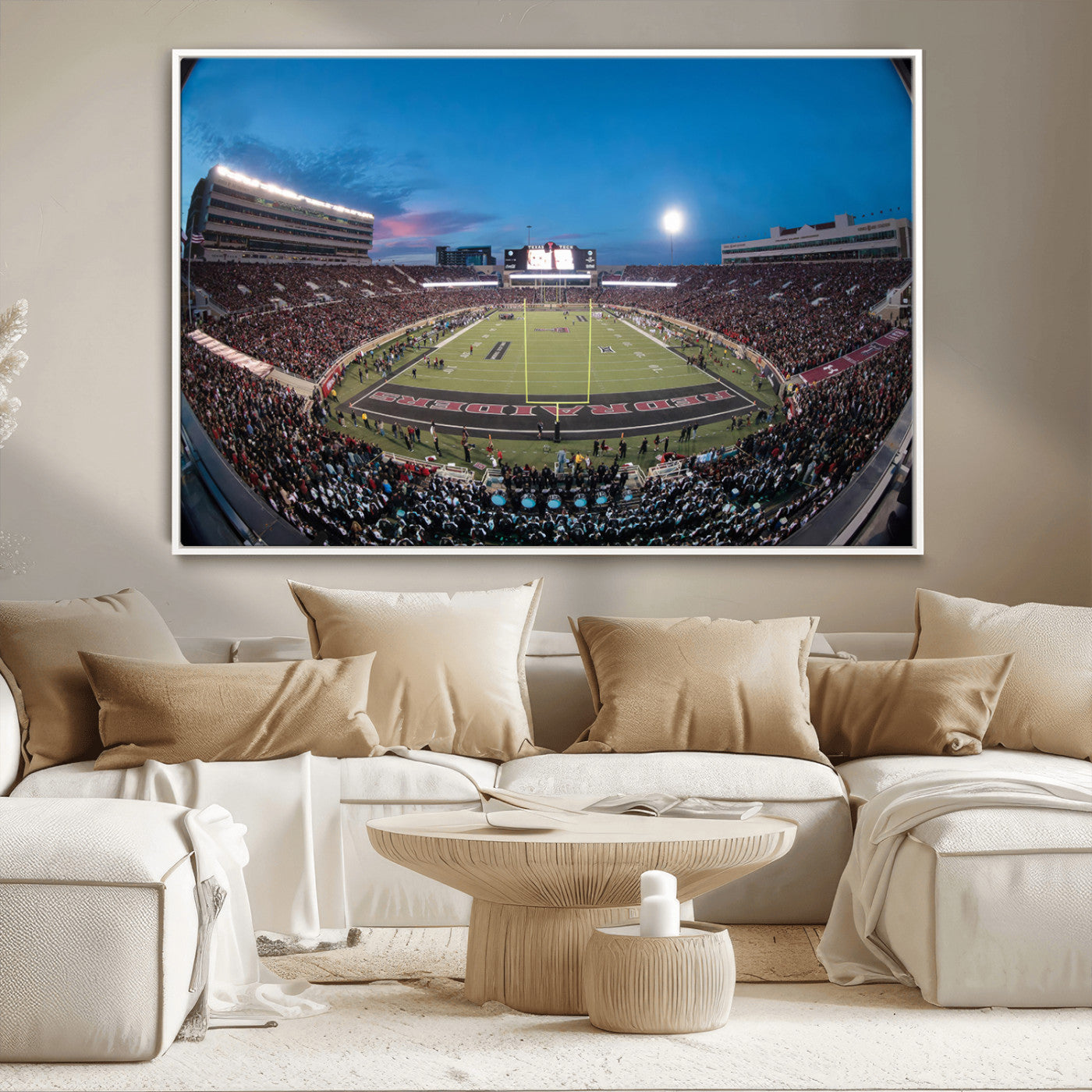 MGV-FC-36X24 - Texas Tech Red Raiders Canvas, Framed Football Team Print - Lubbock Jones AT&T Stadium Wall Art