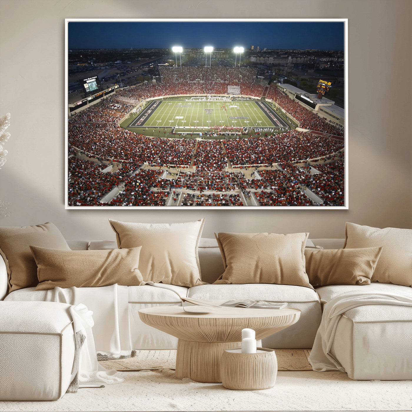 MGV-FC-36X24 - Texas Tech Red Raiders Football Team Print - Lubbock Jones AT&T Stadium Wall Art Canvas Print