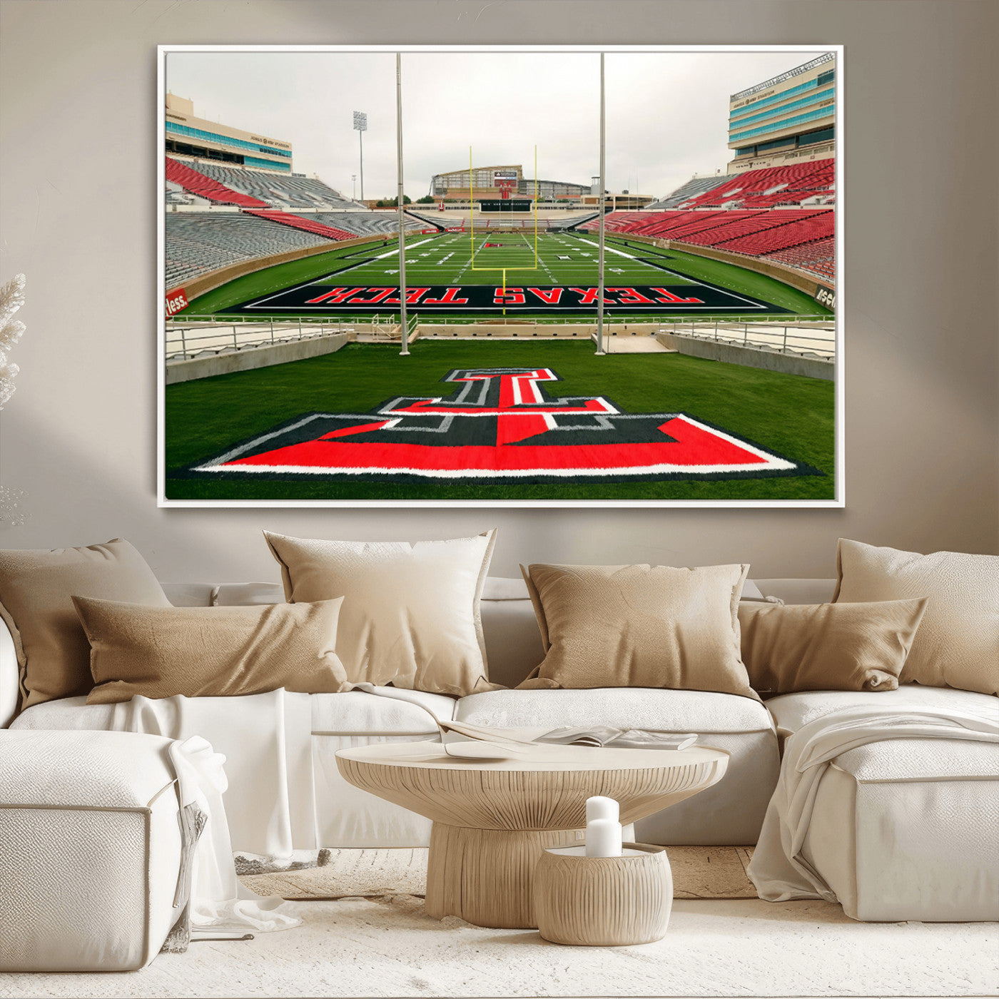 MGV-FC-36X24 - Texas Tech Red Raiders Football Team Print - Lubbock Jones AT&T Stadium Wall Art Canvas Print