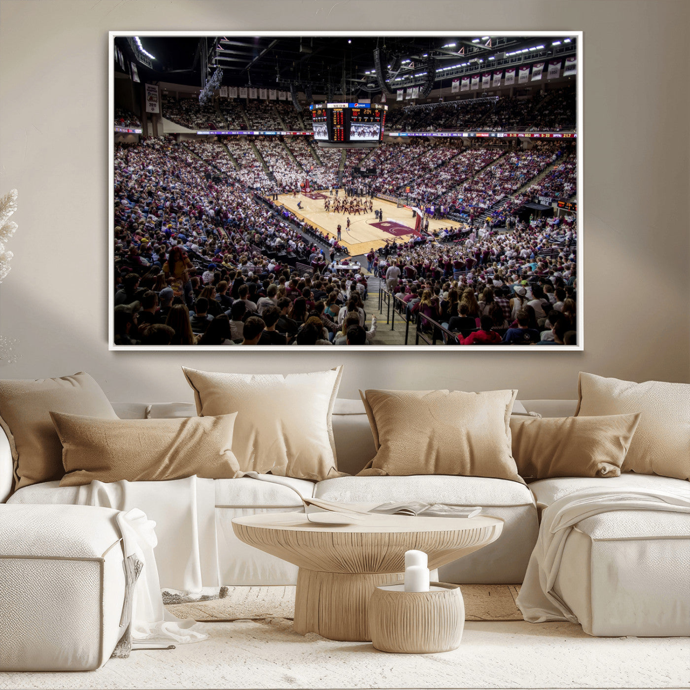MGV-FC-36X24 - University of Nebraska Cornhuskers Basketball Team Print - Lincoln Red Arena Wall Art Canvas Print