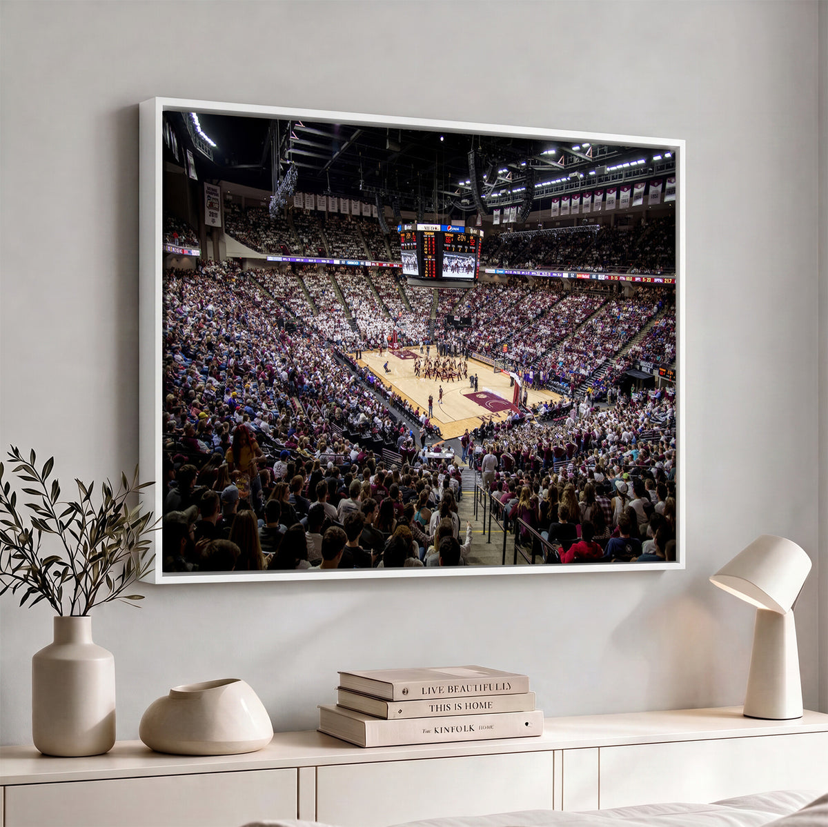 76876-MGV-CV-36X24 - University of Nebraska Cornhuskers Basketball Team Print - Lincoln Red Arena Wall Art Canvas Print