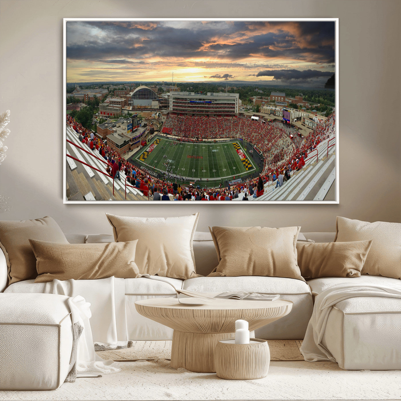 MGV-FC-36X24 - University of Maryland Terrapins Football Team Print - College Park SECU Stadium Wall Art Canvas