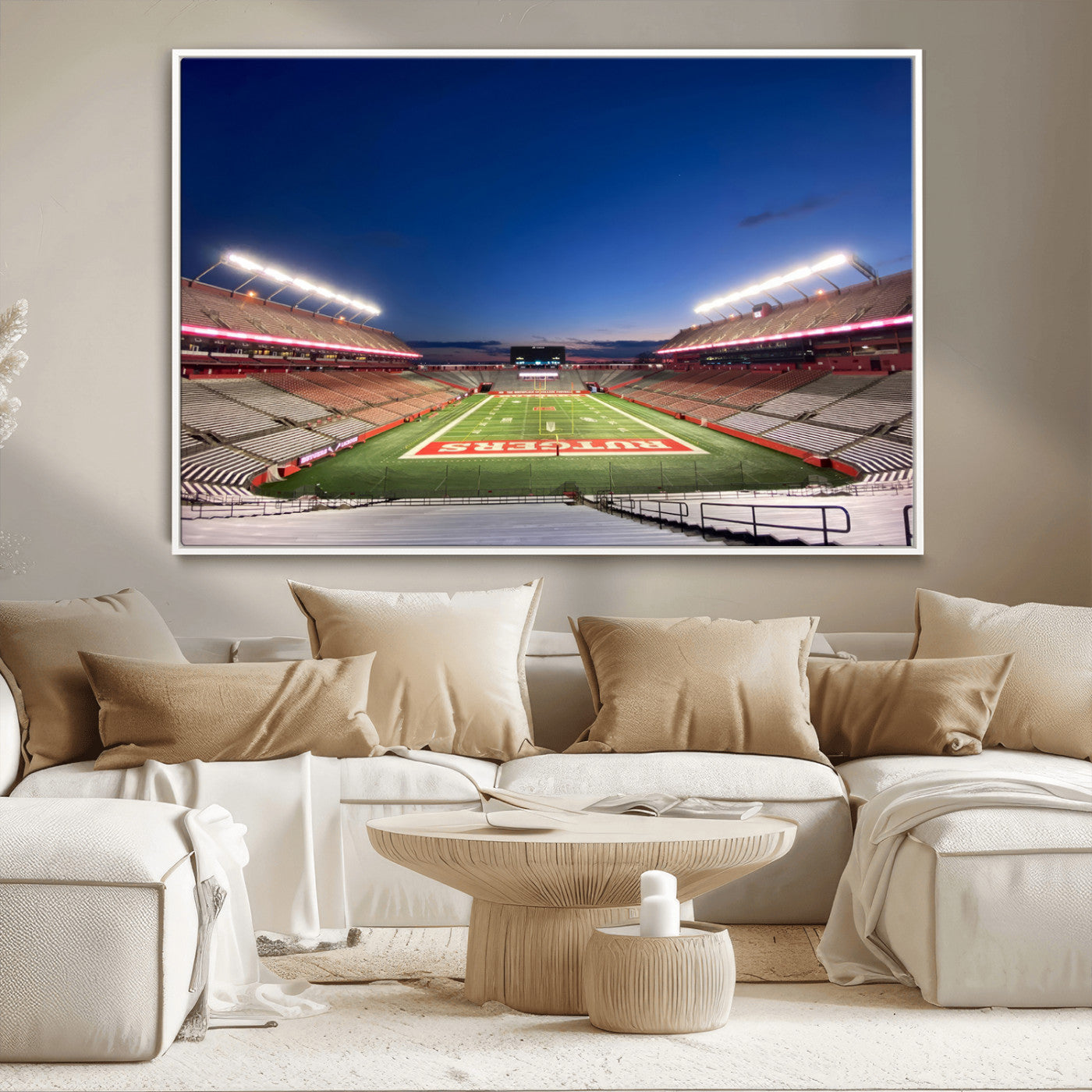 MGV-FC-36X24 - Rutgers Scarlet Knights Football Team Print - Piscataway SHI Stadium Wall Art Canvas Print