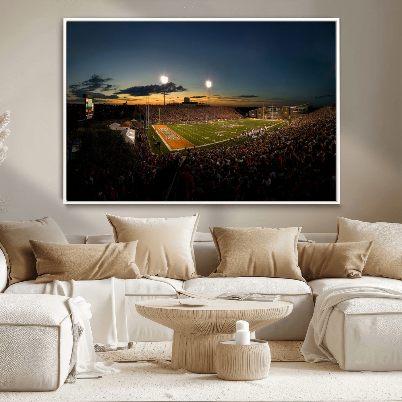 MGV-FC-36X24 - Ball State Cardinals Football Team Print - Muncie Scheumann Stadium Wall Art Canvas Print