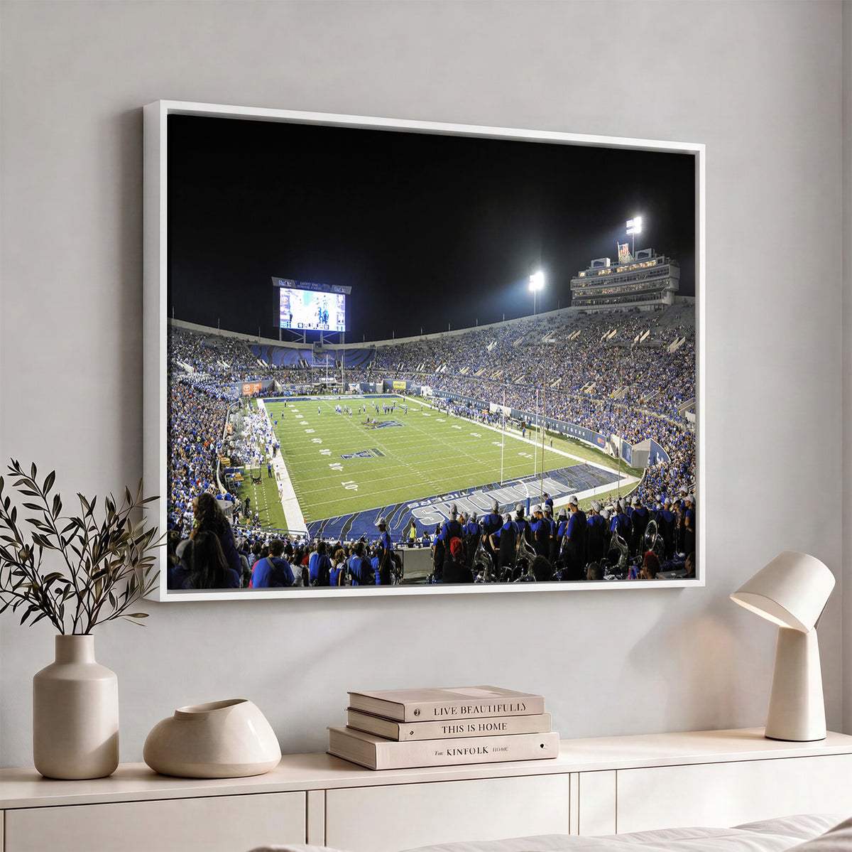 10894-PAN-FL-20X10 - University of Memphis Tigers Football Team Print - Memphis Simmons Bank Liberty Stadium Wall Art