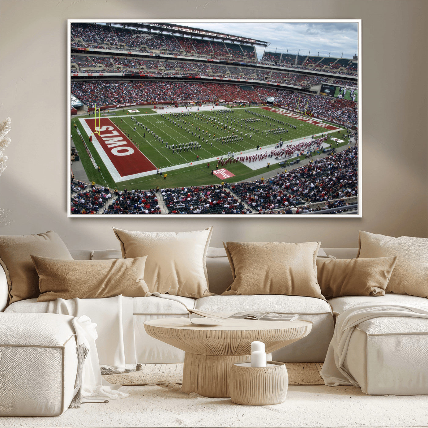 MGV-FC-36X24 - The Temple University Owls Athletics Team Print - Philadelphia Lincoln Financial Field Stadium Wall
