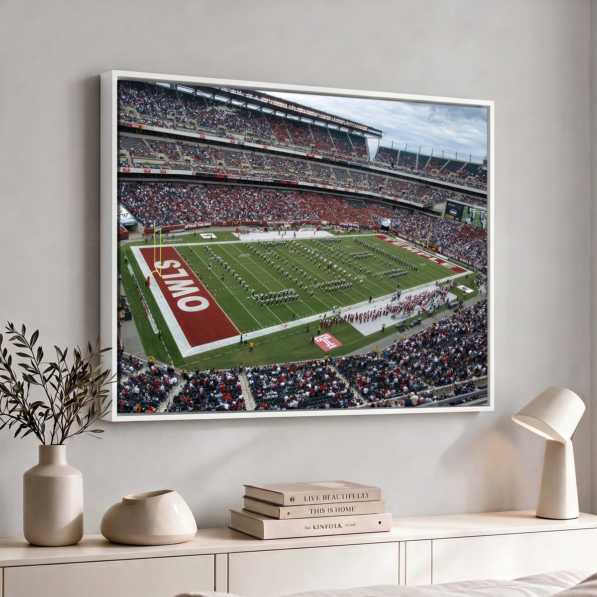 15310-PAN-FL-20X10 - The Temple University Owls Athletics Team Print - Philadelphia Lincoln Financial Field Stadium Wall