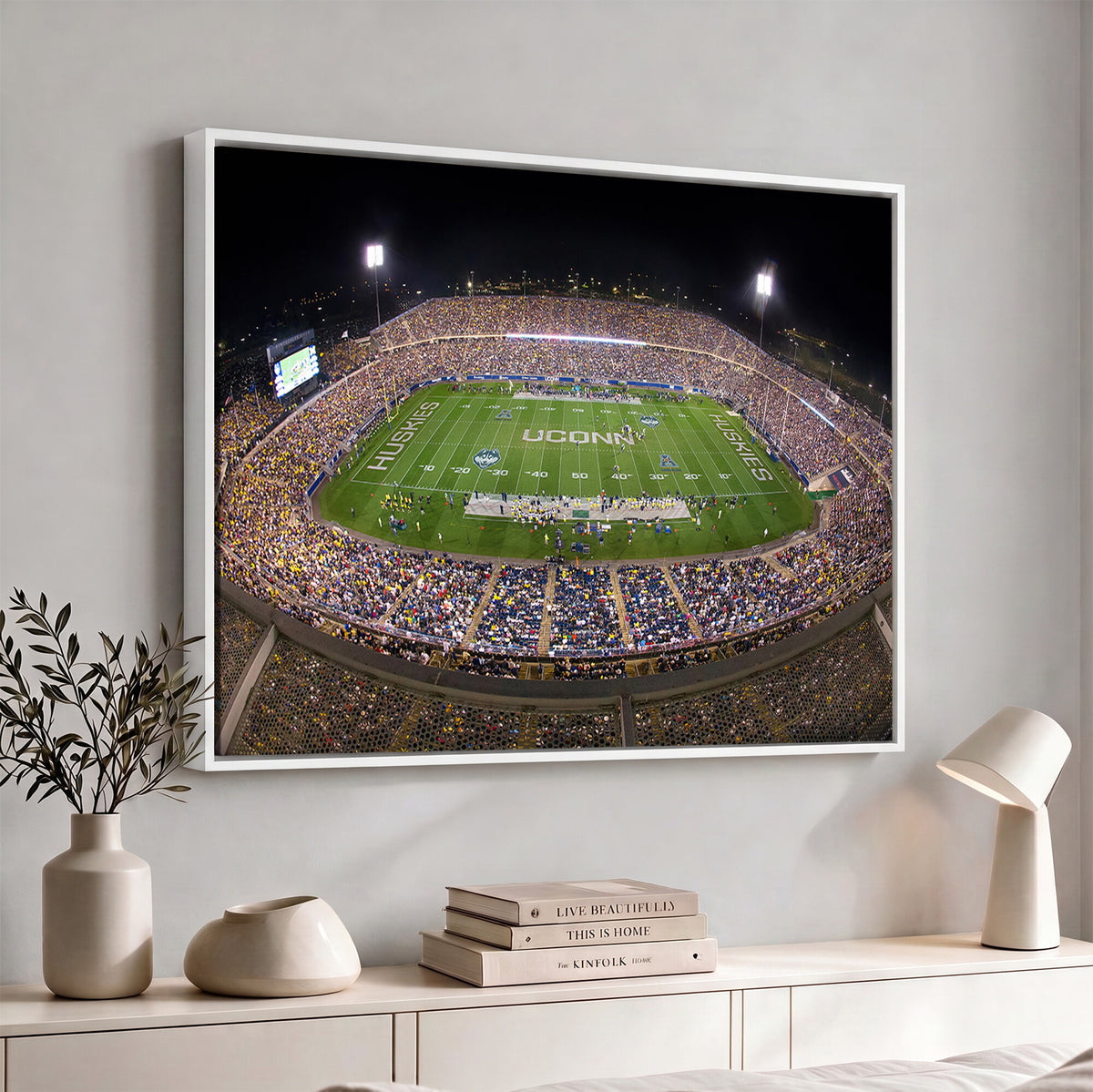 52855-MGV-CV-36X24 - The University of Connecticut UCONN Huskies Football Team Print, East Hartford