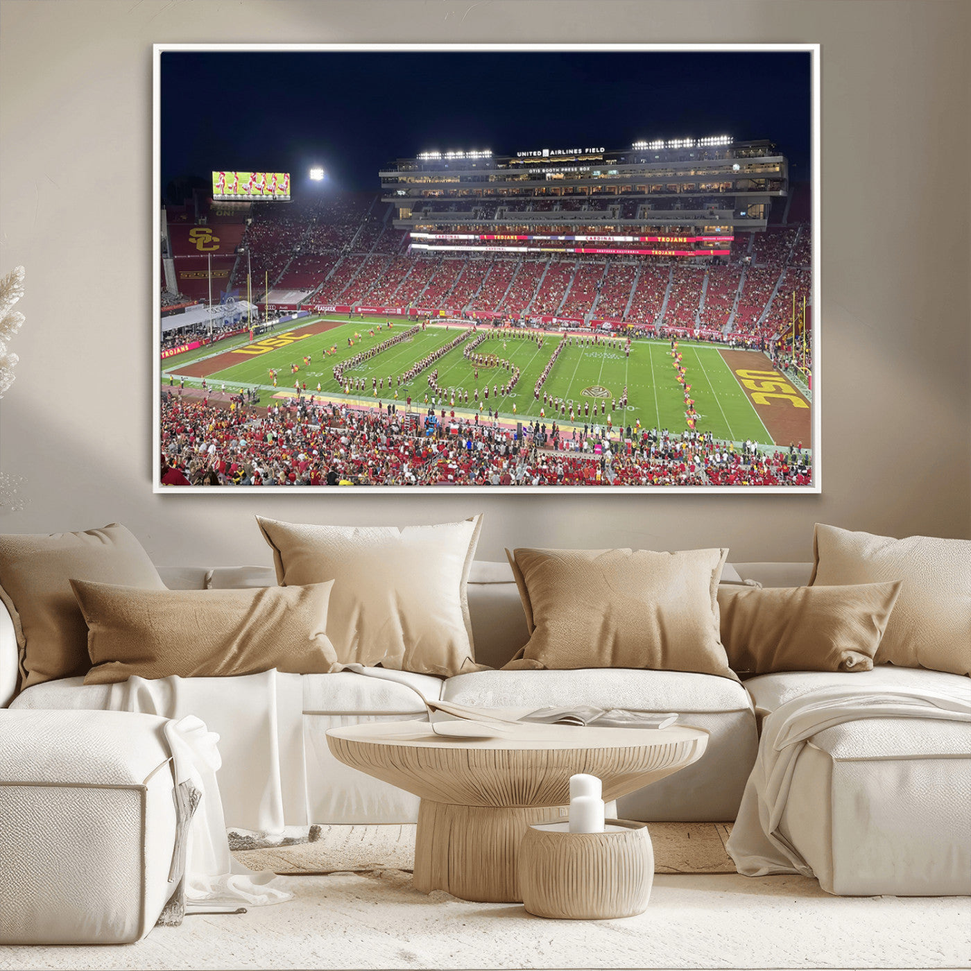 MGV-FC-36X24 - The University of Southern California USC Trojans Football Team Print - Los Angeles Memorial