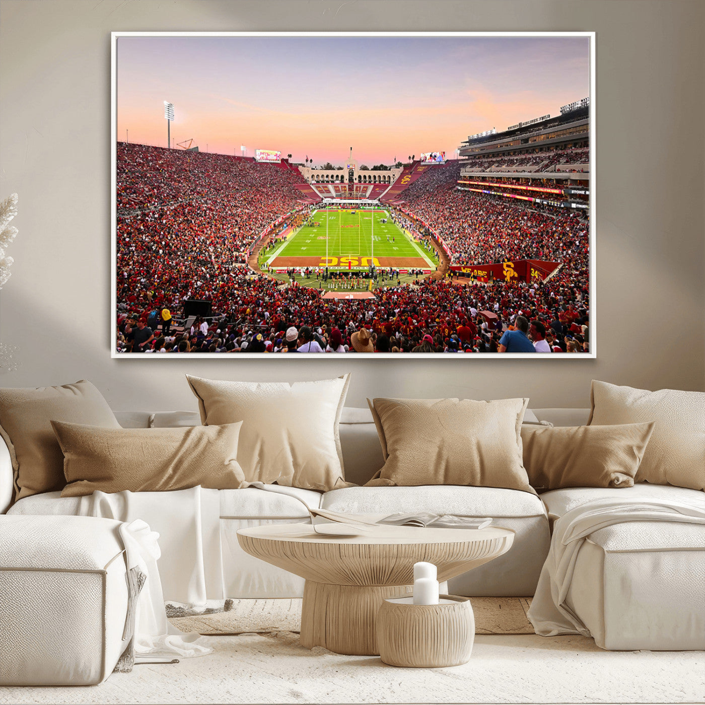MGV-FC-36X24 - The University of Southern California USC Trojans Football Team Print - Los Angeles Memorial