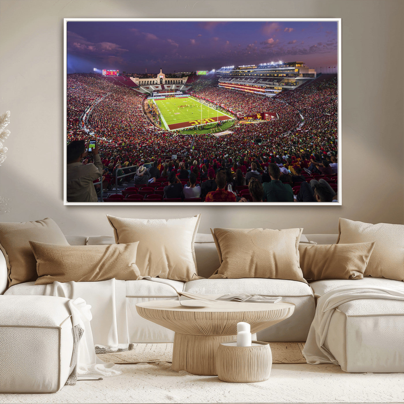 MGV-FC-36X24 - The University of Southern California USC Trojans Football Team Print - Los Angeles Memorial