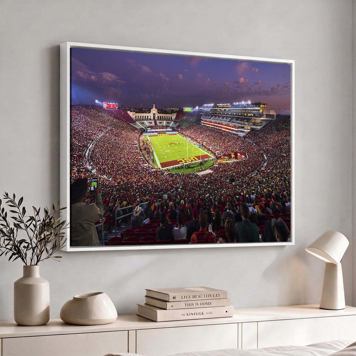 73373-MGV-CV-36X24 - The University of Southern California USC Trojans Football Team Print, Extra Large Game Room Wall Decor