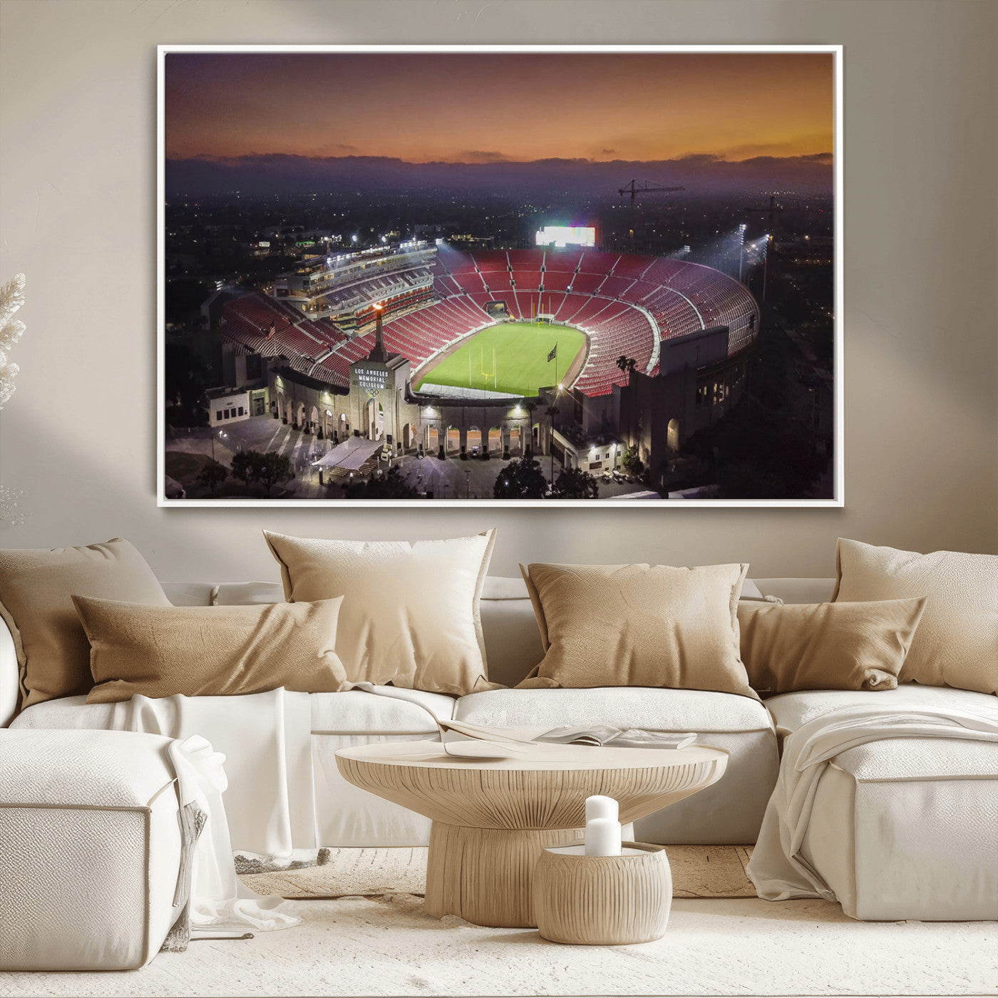 MGV-FC-36X24 - The University of Southern California USC Trojans Football Team Print - Los Angeles Memorial
