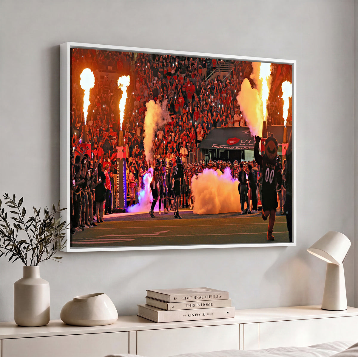 98664-MGV-CV-36X24 - The University of Texas at San Antonio Roadrunners Football Team Print, Extra Large Game Room Wall Decor