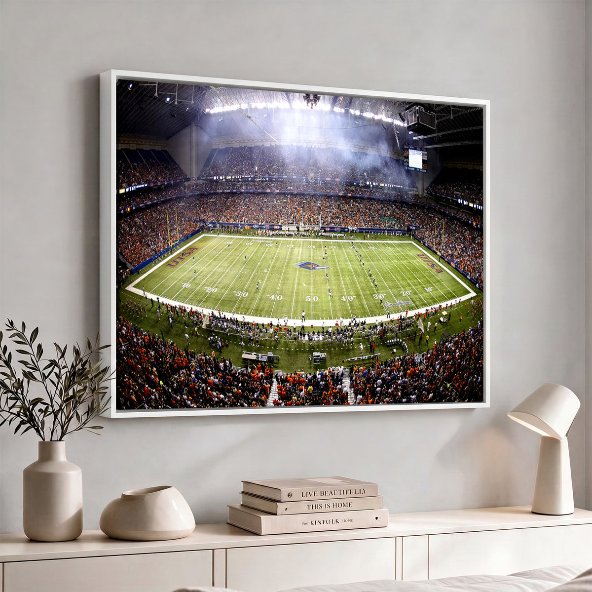 46972-MGV-CV-36X24 - The University of Texas at San Antonio Roadrunners Football Team Print, Framed and Ready to Hang