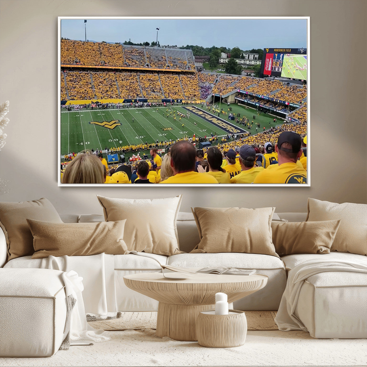 MGV-FC-36X24 - Puskar Stadium Canvas Print Wall Art - Morgantown Print - West Virginia University Mountaineers