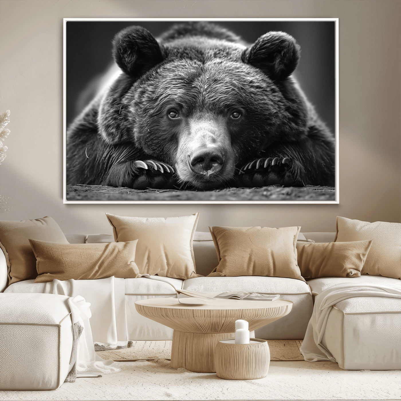 MGV-FC-36X24 - Resting Grizzly 399 Bear Canvas Print | Ready to Hang Wall Art | Rustic Cabin & Farmhouse Decor |