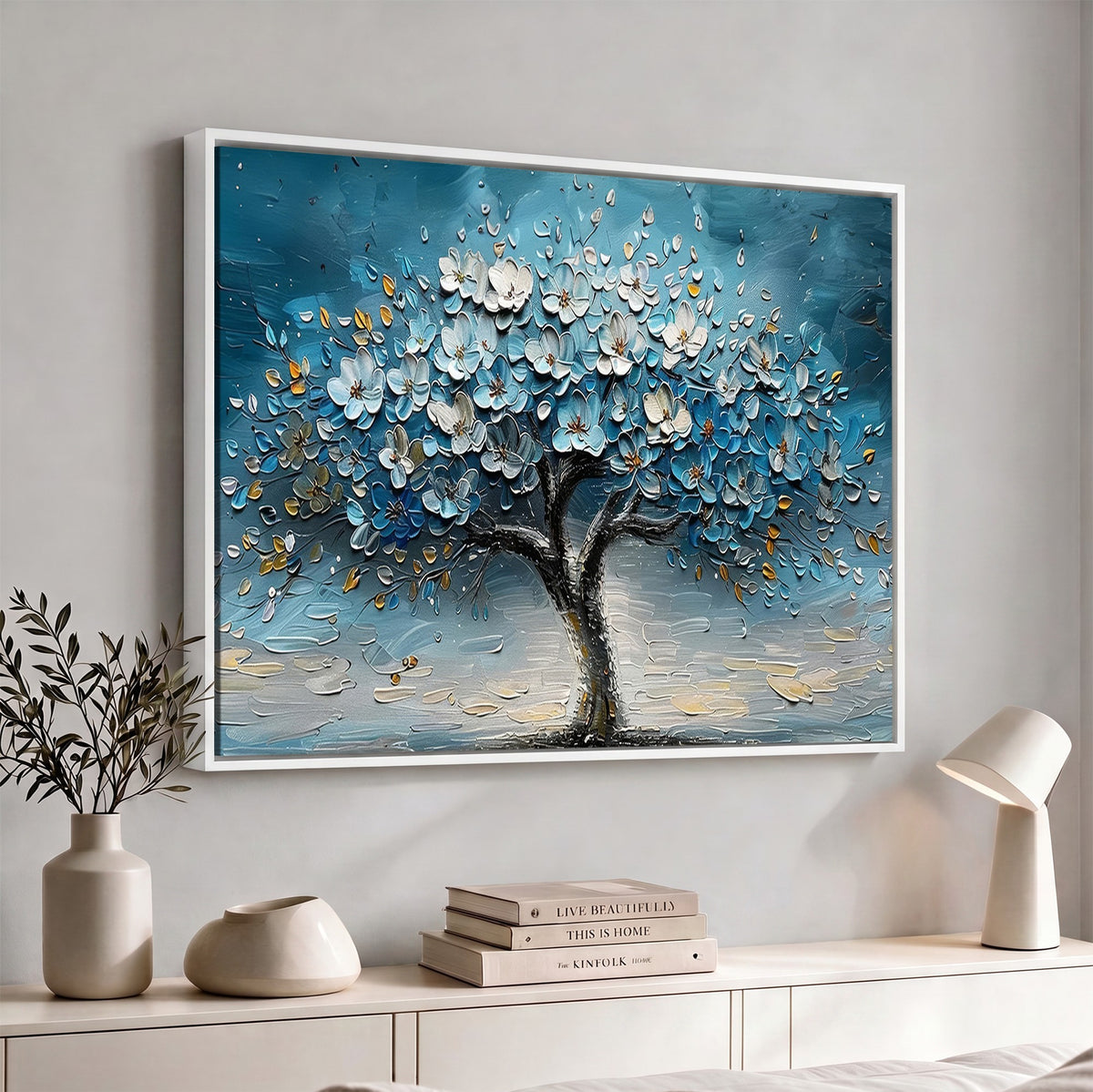 24109-_Poster-30x20 - Abstract Blooming Tree Wall Art Canvas Print, Floral Modern Home Decor