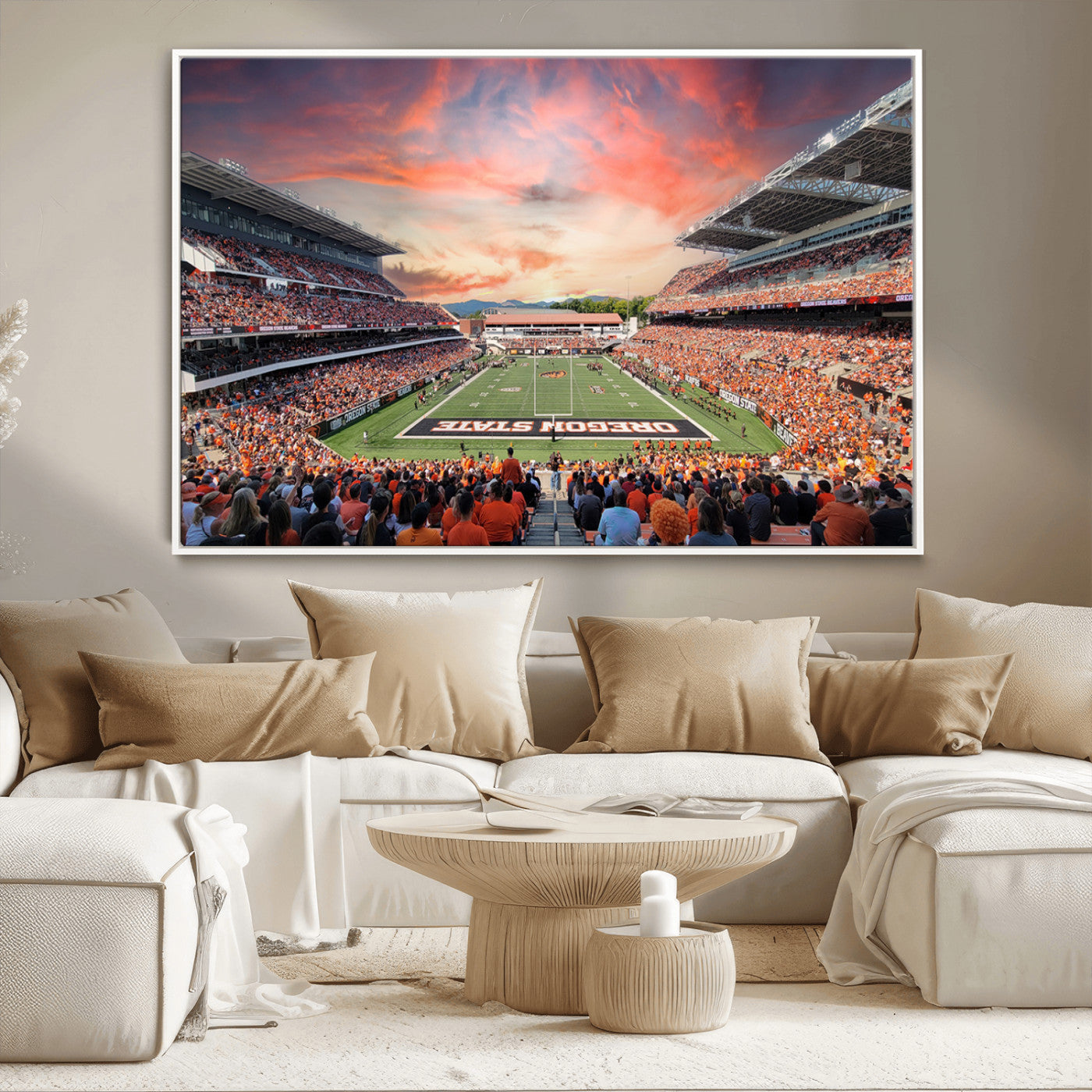 MGV-FC-36X24 - Oregon State Beavers Football Team Print - Corvallis Reser Stadium Wall Art Canvas Print