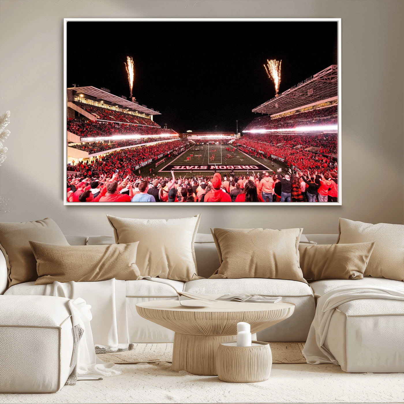 MGV-FC-36X24 - Oregon State Beavers Football Team Print - Corvallis Reser Stadium Wall Art Canvas Print