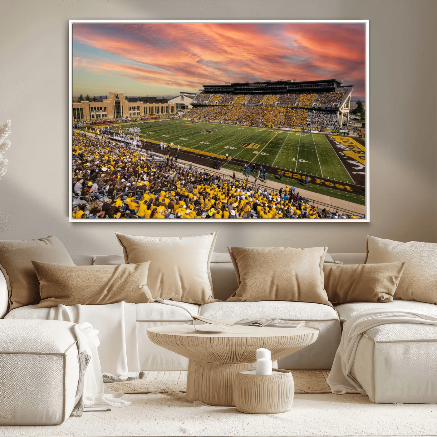 MGV-FC-36X24 - University of Wyoming Cowboys Football Team Print - Laramie Jonah Field War Memorial Stadium Wall