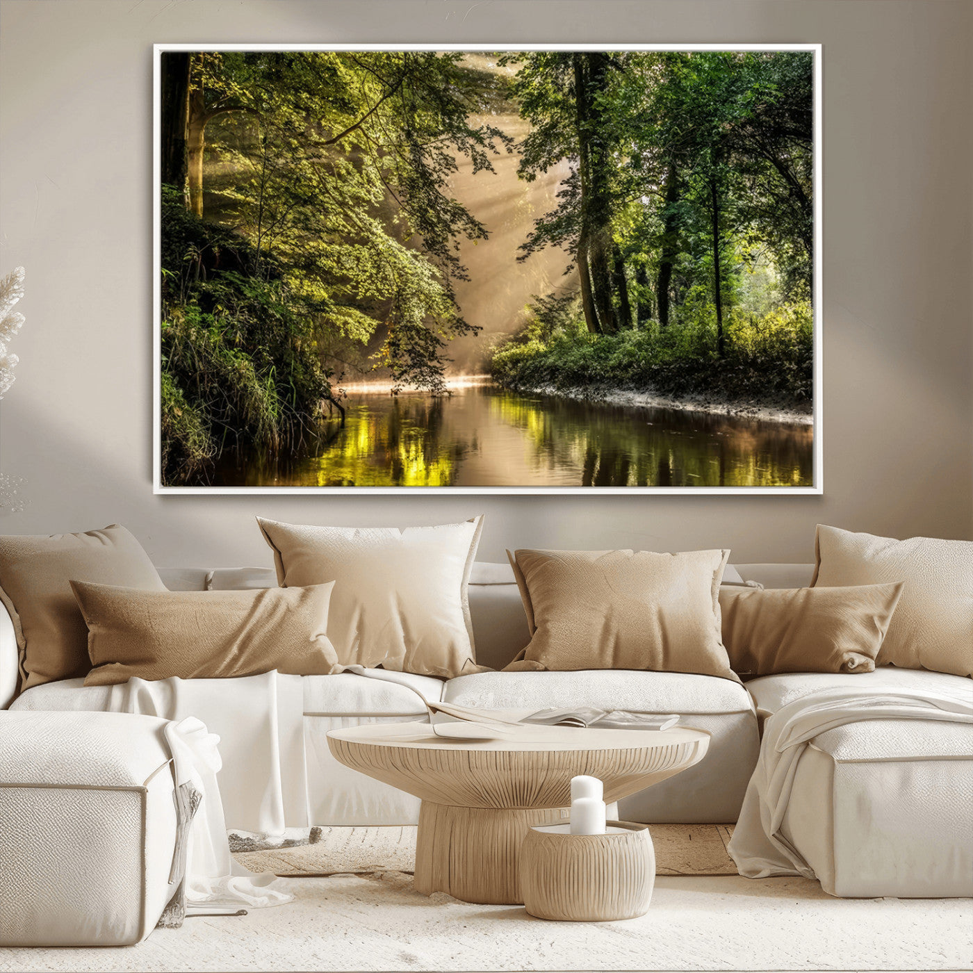 MGV-FC-36X24 - Forest Wall Art Print | River Landscape Wall Art | Perfect for Farmhouse Wall Decor, Cabin Wall Art