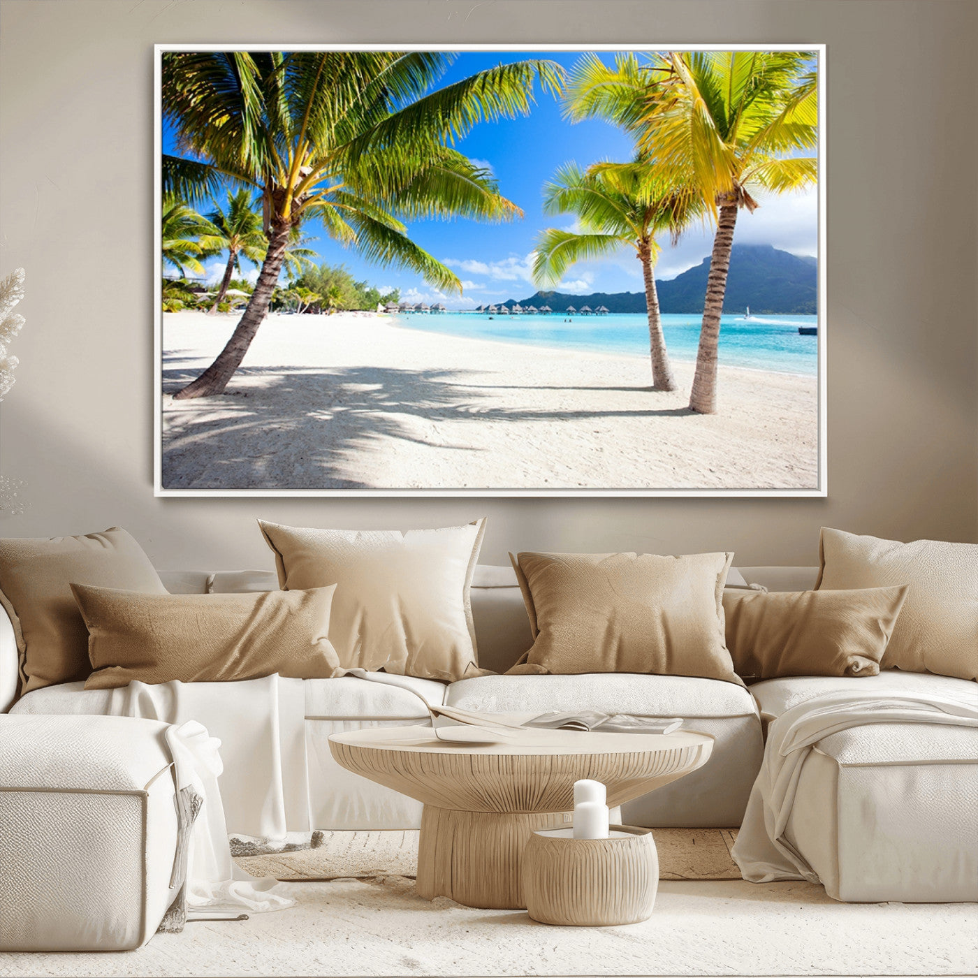 MGV-FC-36X24 - Blue Beach and Sea Wall Art Canvas Print