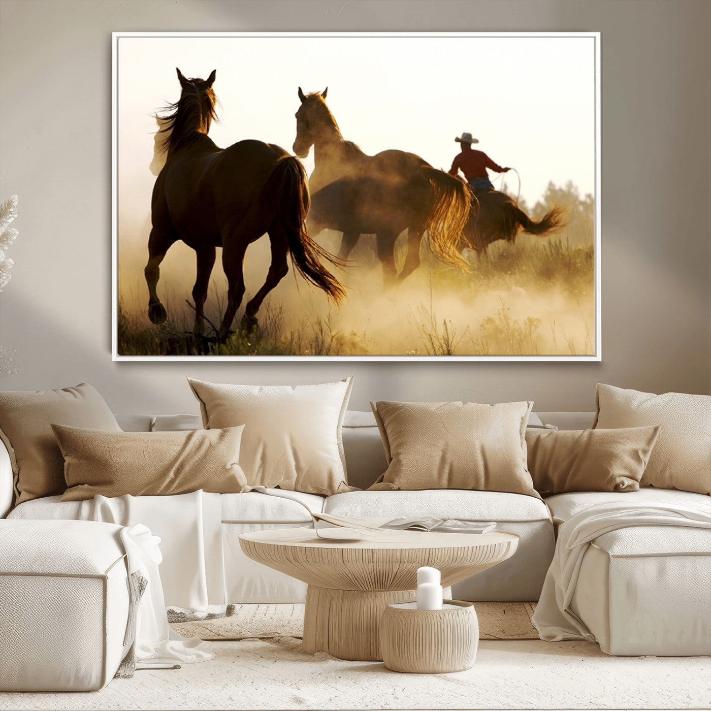 MGV-FC-36X24 - Horses and Cowboys Wall Art Canvas Print